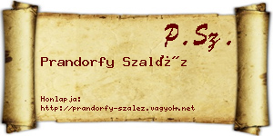 Prandorfy Szaléz névjegykártya